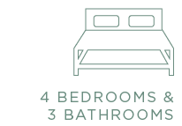 4 BEDROOMS & 3 BATHROOMS